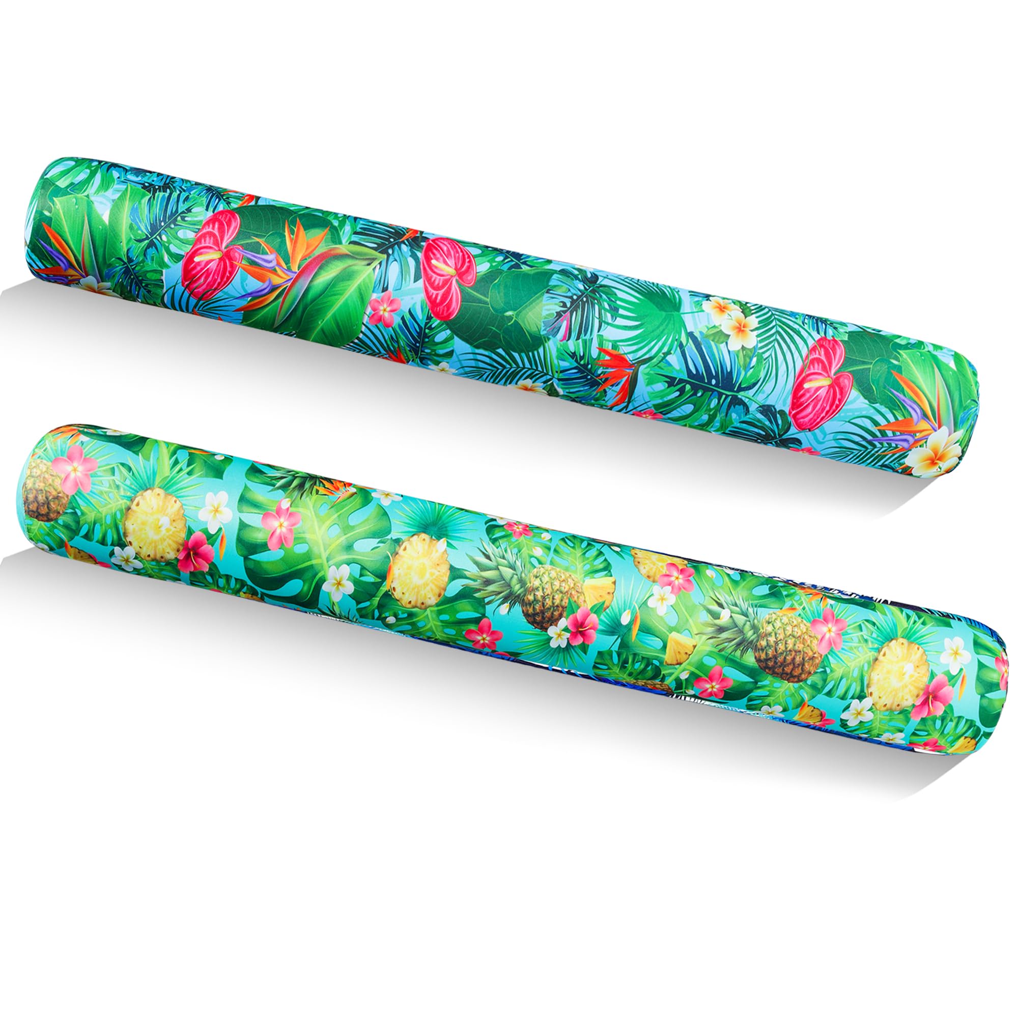 Inflatable Pool Noodles Set - 2 Pack Fabric Covered Swimming Noodles for Adults, Pool Floats for Summer Vacation Party, Pool Swim Noodles for Beach