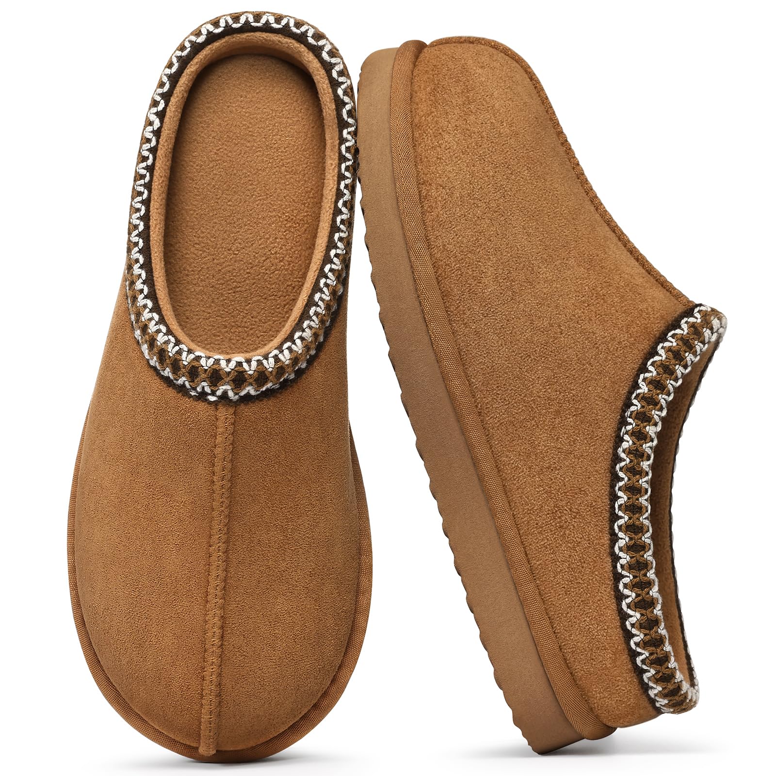 Cozy Memory Foam Slippers for Women, Faux Suede Clog House Shoes