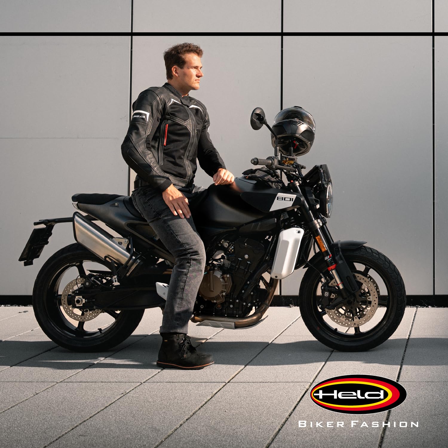 Held Torver Top Air Sport Motorrad Jacke Herren - Soft-Rindsleder und Heros-Tec Mesh - CE, Schutzklasse AA -Soft-Protektoren Level 2 - Atmungsaktive Motorradjacke - Schwarz-Weiß