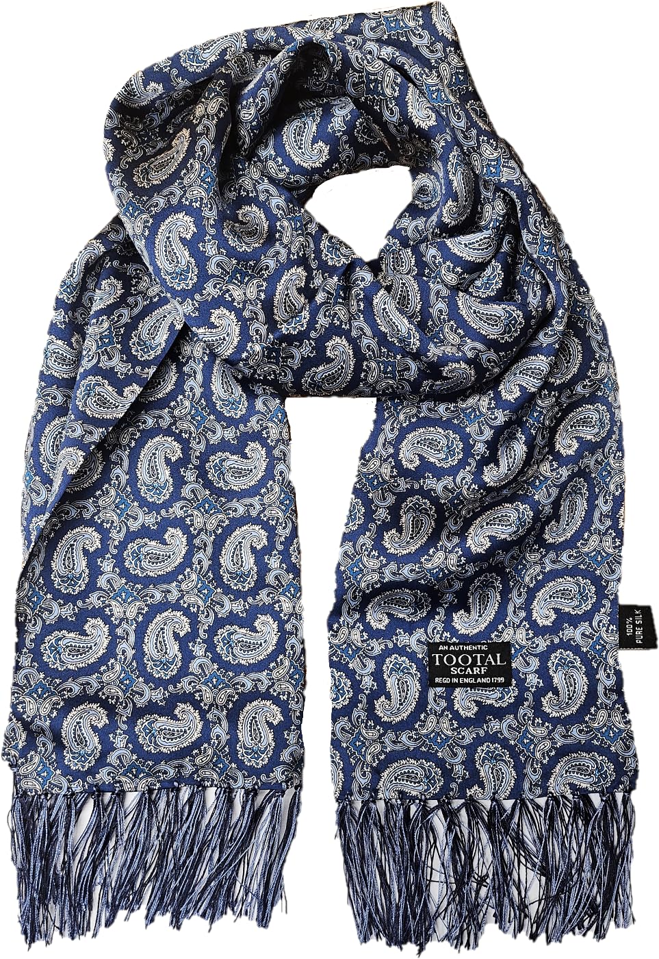 Tootal Mens Paisley Print Silk Scarf (Navy, One Size)