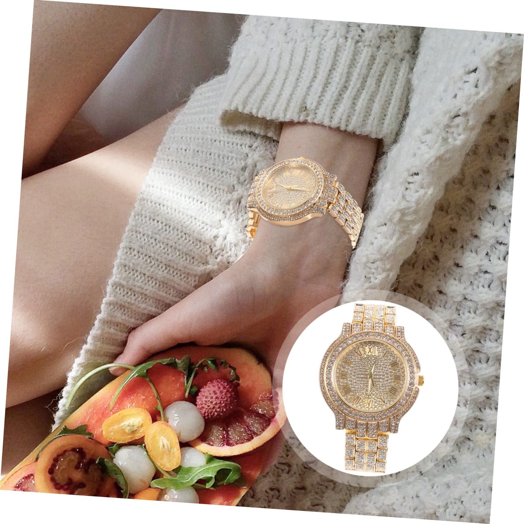 2stücke Damen Armbanduhr Mit Strass Elegante Analoguhr Für Frauen Wasserdichtes Design Für Alltag Und Besondere Anlässe Zeitloser Schmuck Für Jedes Outfit