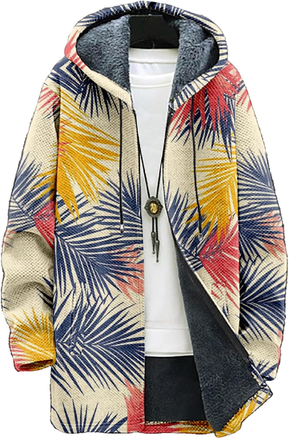 Mens Cardigan Sweater Classic Zip Long Fleece Lined Knitted Hoodies with Pockets Fashion Winter Coat