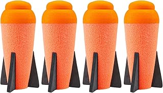 Aevdor Mega Missile Refill for Nerf N-Strike Elite Series, Compatible Darts Foam Rockets Bullets for Nerf Blaster Gun (4Pcs, Orange)