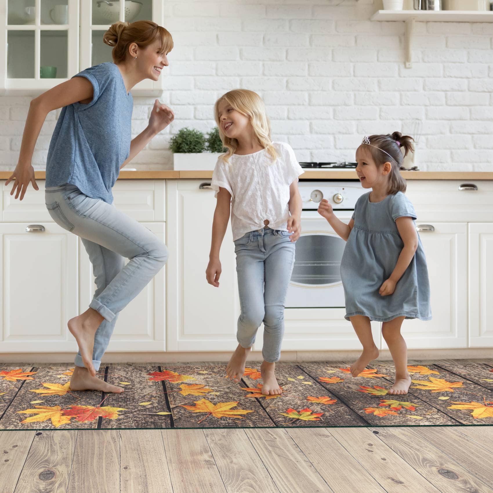 ANRO Küchenteppich Küchenläufer Teppich Läufer Küche abwischbar rutschfest Design Herbst 280 x 52cm