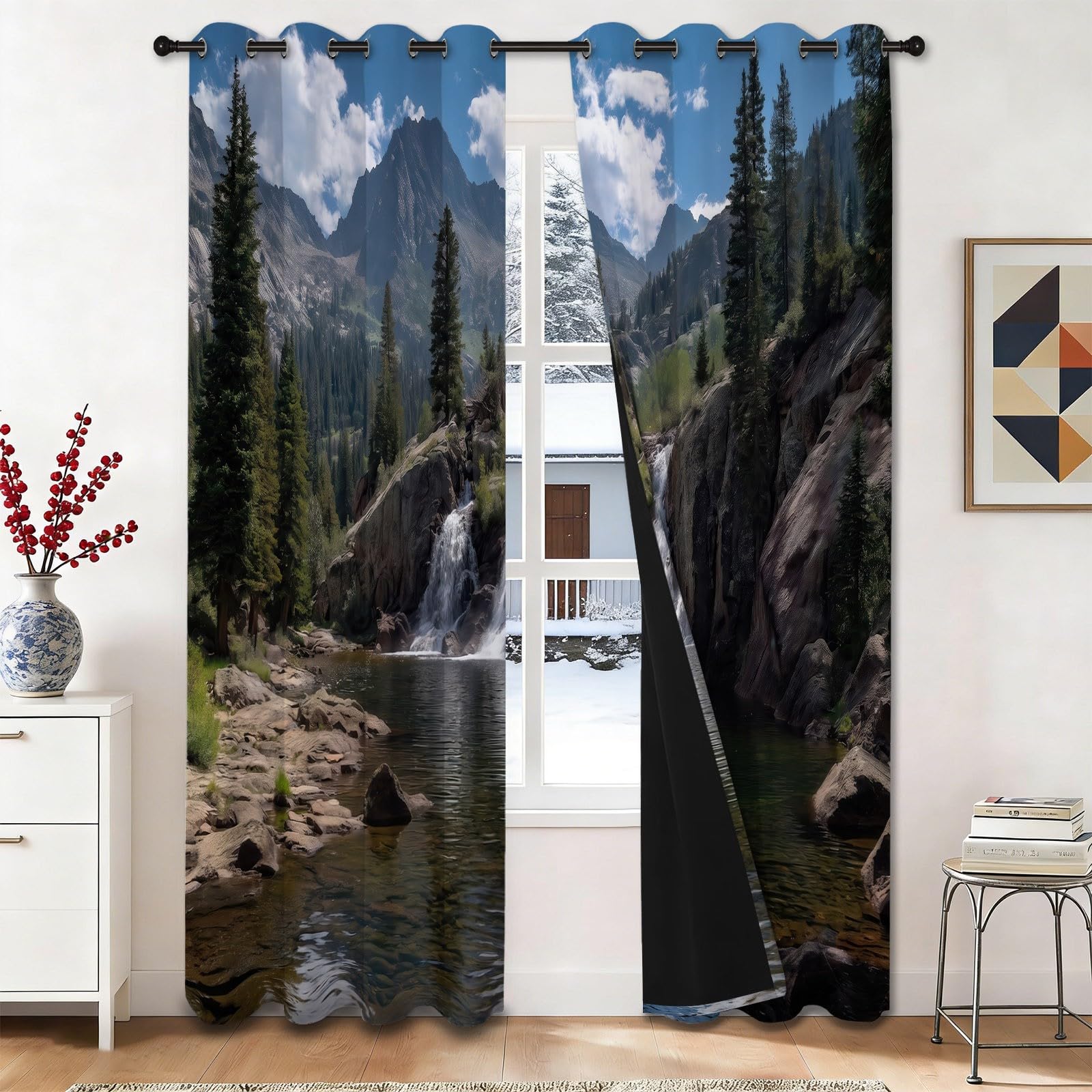 Rideau occultant thermique 140x260 cm pour isoler le salon du froid