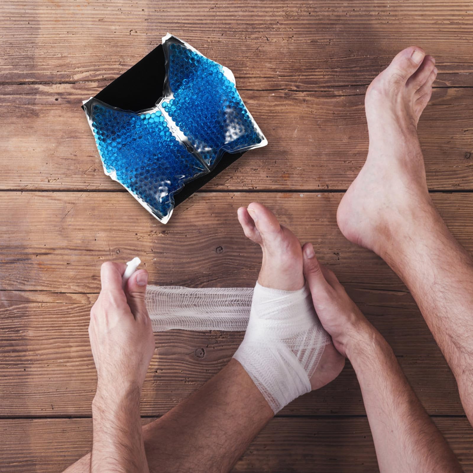 Outanaya Sacchetto Ghiaccio Caviglia in Gel Riutilizzabile Pvc Blu e Gonfiore, Impacco Freddo per Corpo e Caviglie per Sport e Riabilitazione