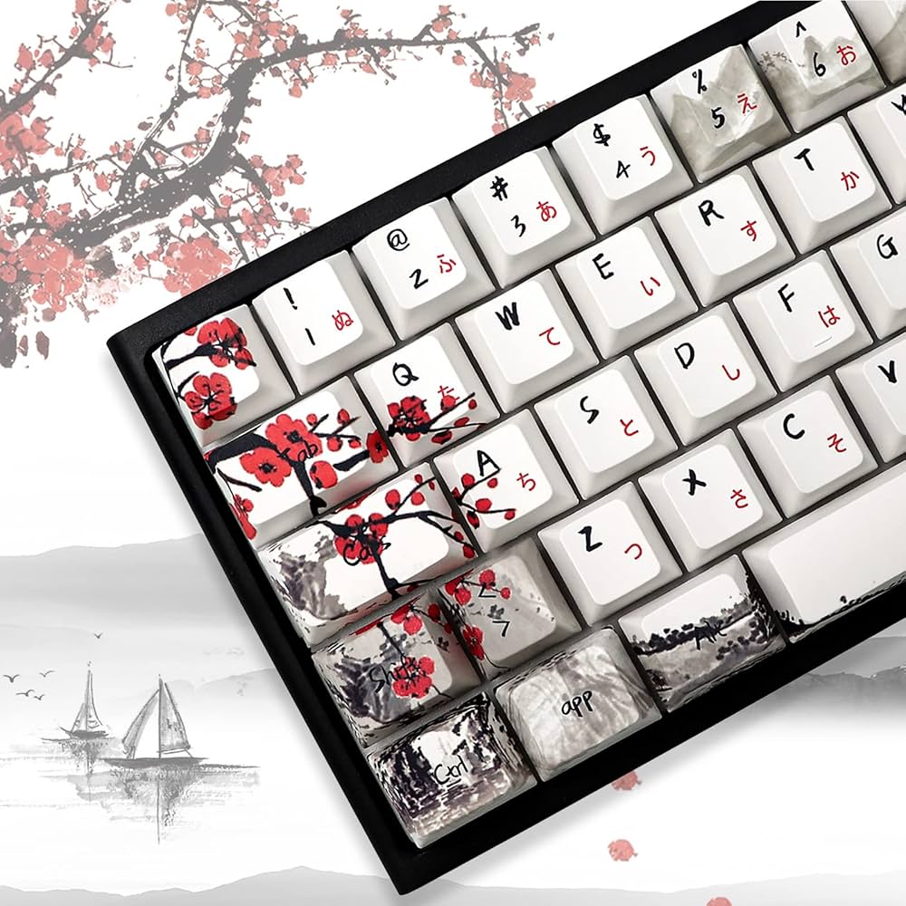 Amazon.com: JSJT Plum Blosoom Key Caps Japanese Keycaps 80