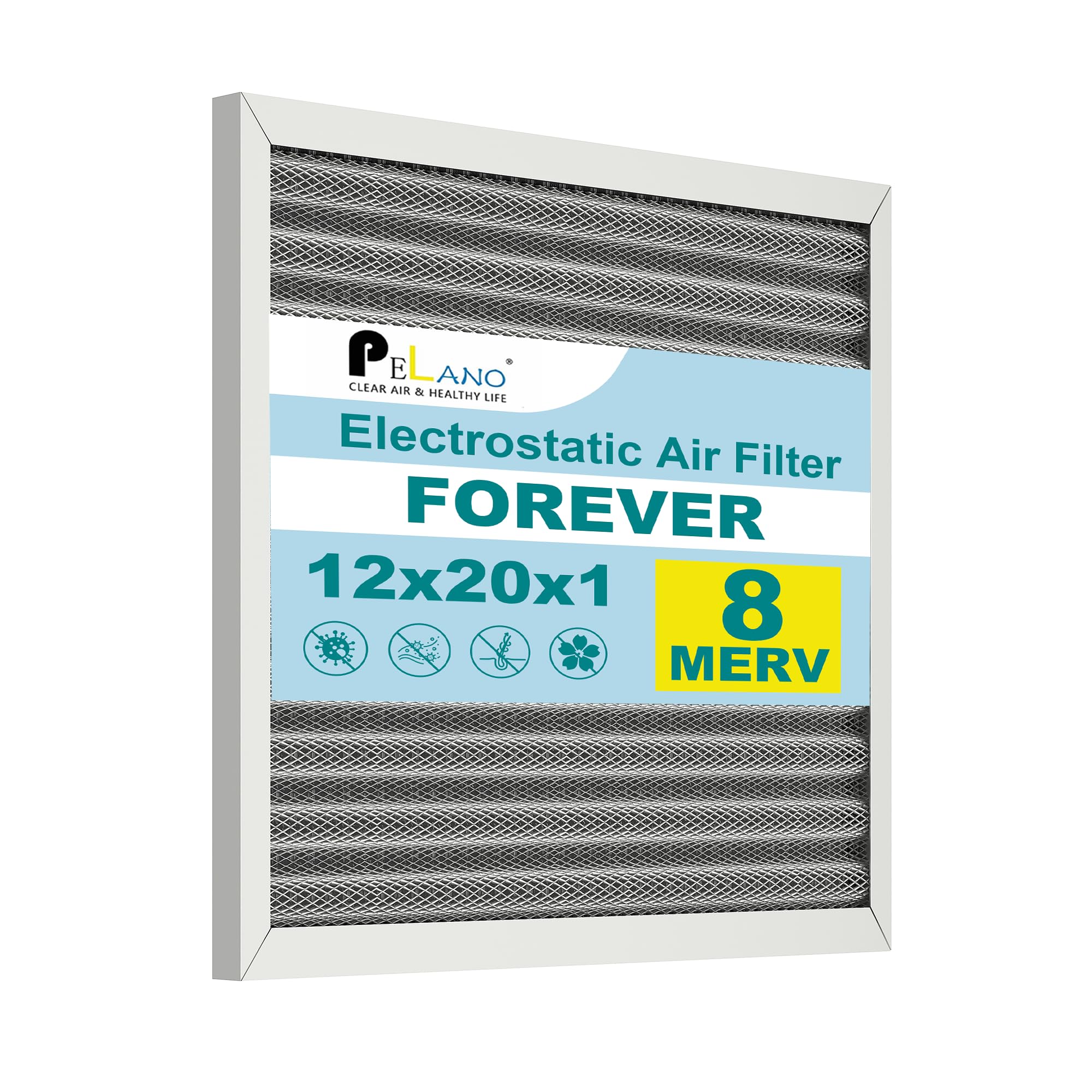 Filtro dell'aria riutilizzabile, 30 x 50 x 1, filtro dell'aria elettrostatico HVAC, dura una vita, lavabile, goditi l'aria più fresca in casa e in ufficio, MERV 8 (dimensioni effettive: 30 x 40 x 2 cm