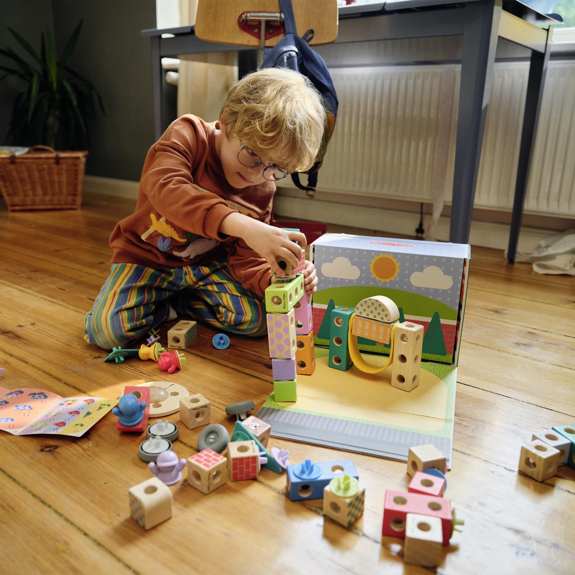 Melissa & Doug - Set De Juegos CREA Tu Propia Ciudad De Madera: Bloques De Construcción Niños De Ciudad | Juguetes Niños 2 Años O Más con 73 Piezas De Madera | Regalo Niño 2 Años O Más