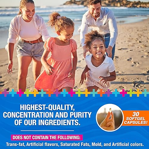 Miniatura 4 de Lifetrients - Cápsulas de cápsulas blandas de aceite de pescado Omega-3 y vitamina D3 de primera calidad - 375 mg de DHA Boost + 2000 UI.