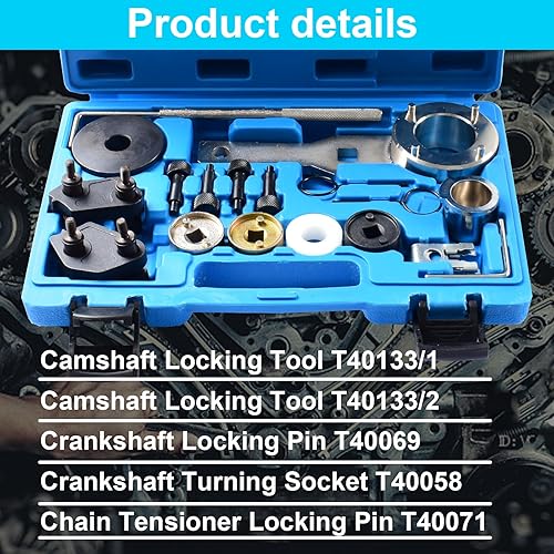 Miniatura 5 de Kit de herramientas de cadena de distribución del motor para Audi 2008-2015 2.0L A3 A4 A5 A6 Q3 Q5 S3 TT Quattro, para 2008-2014 2.0L Volkswagen
