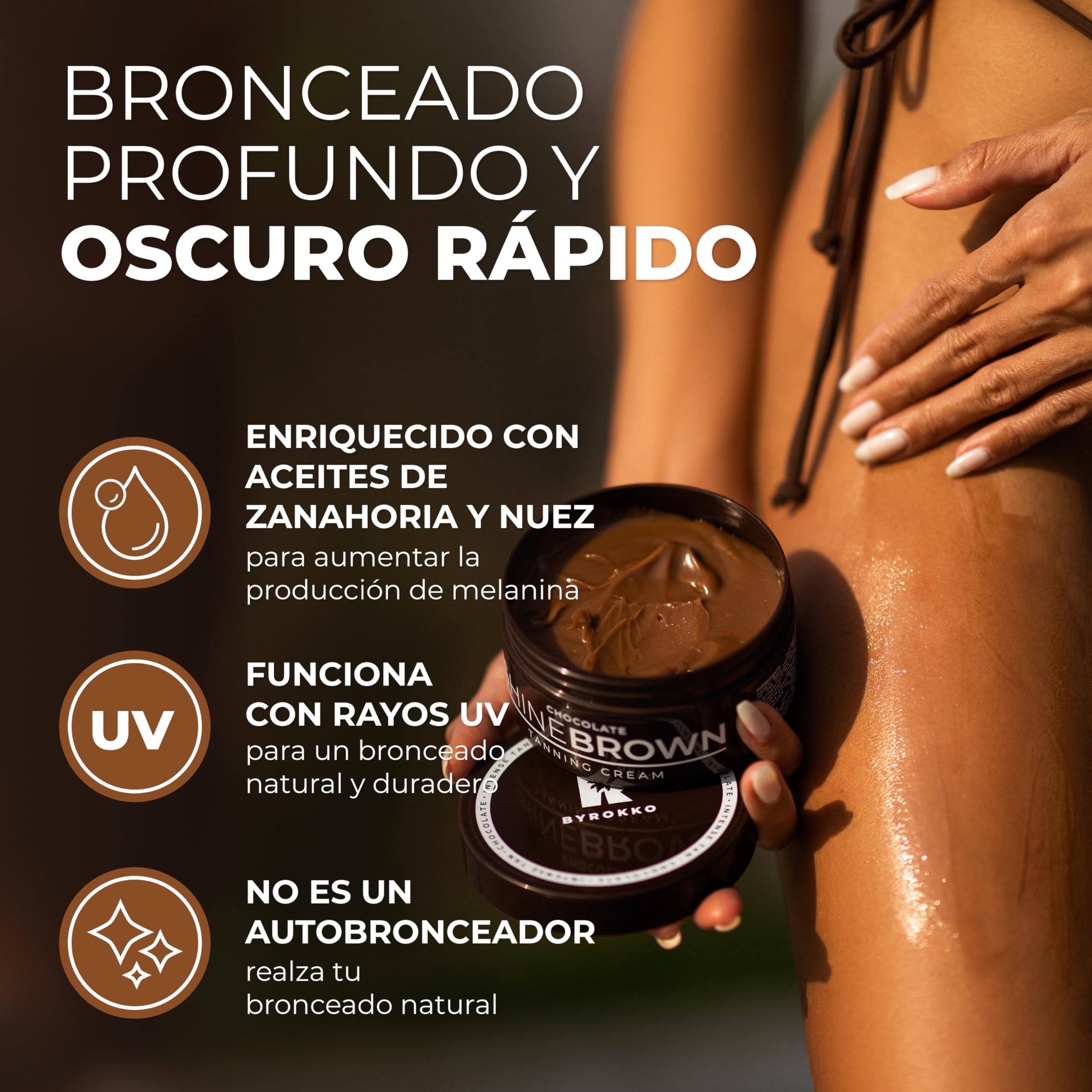 BYROKKO Shine Brown Chocolate Acelerador Bronceado Crema 200 ml