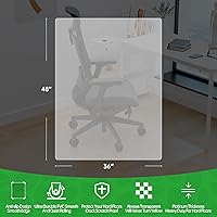 Vista 7 de Tapete para silla de oficina para suelos de madera dura, tapete de oficina fácil de deslizar para sillas rodantes, tapete transparente para silla