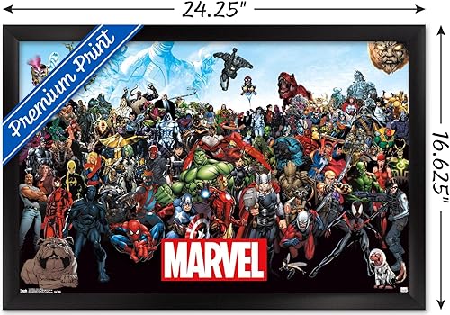 Miniatura 3 de Trends International Marvel Comics - Póster de pared de The Marvel Lineup, 14.72 x 22.37 pulgadas, versión enmarcada en negro