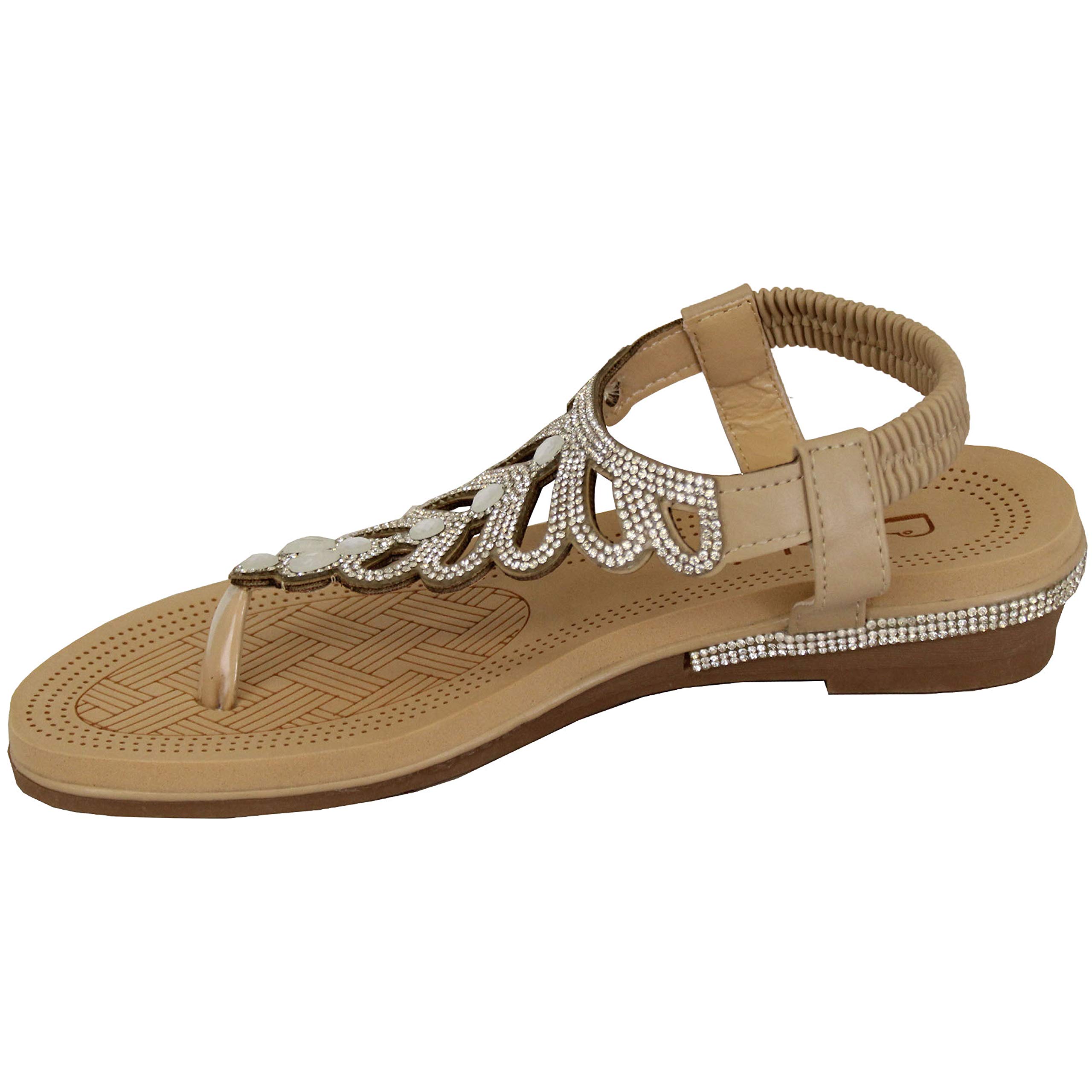 Kelsi Ladies Sandals Womens Diamante Slip On Toe Post Shoes Casual Fashion  New - Buy Online - 228303914