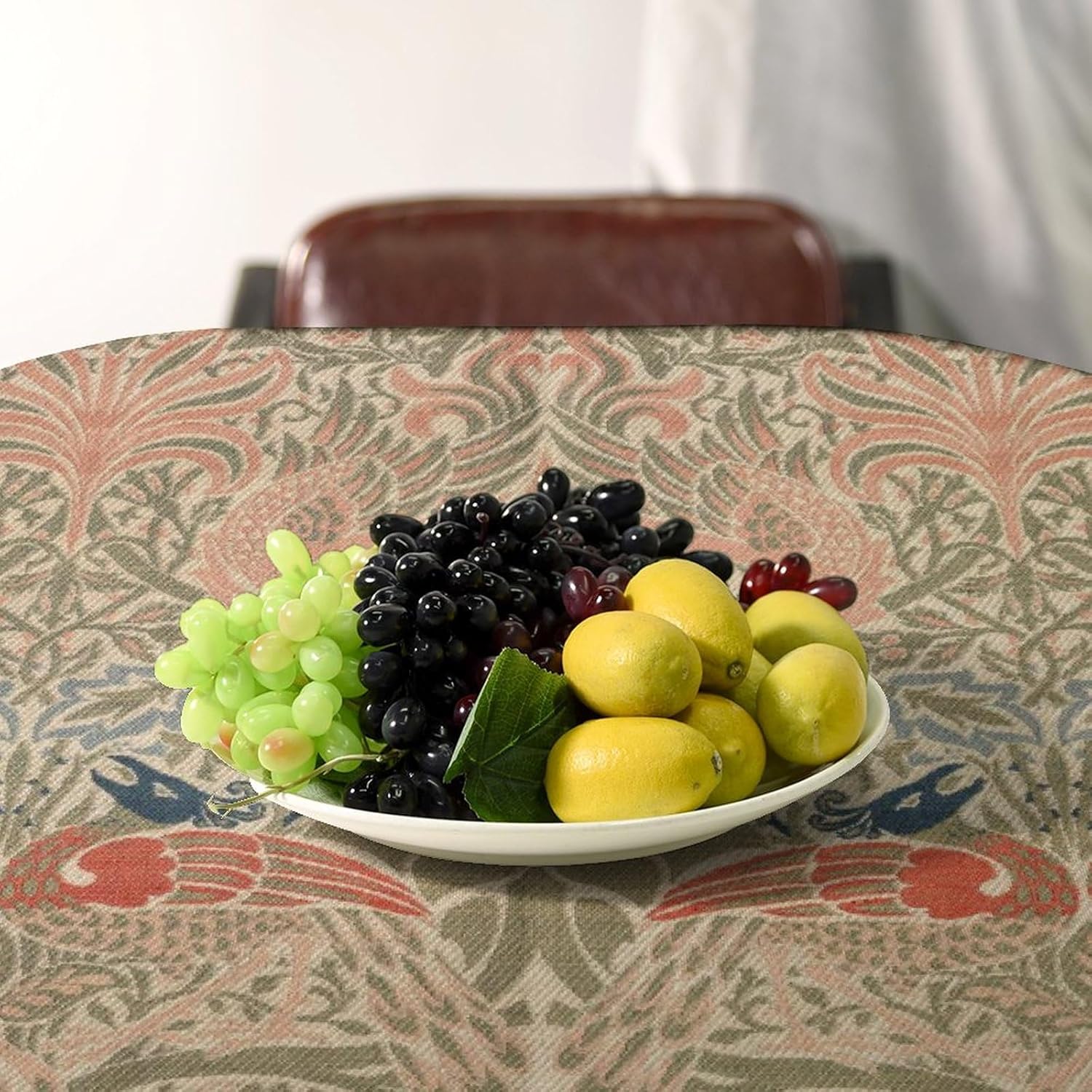 William Morris Tablecloth Original Design Yellow Peacock and Dragon Tablecloth for Rectangular Table Wipeable Polyester Kitchen Dining Decor Washable 60x110 inches