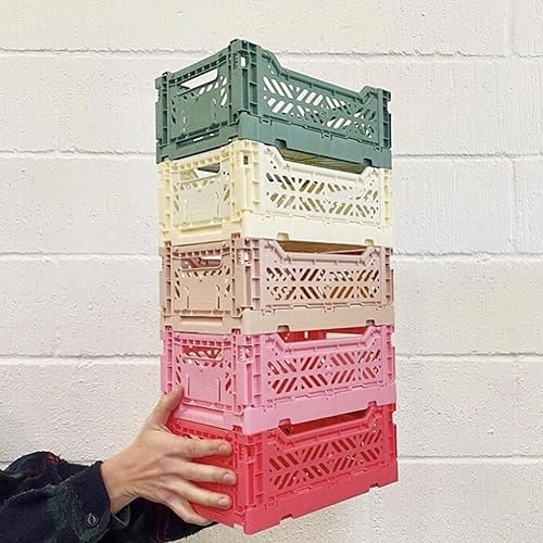 Miniatura 5 de Aykasa Contenedores de almacenamiento plegables, caja de plástico para almacenamiento, caja plegable, caja apilable de utilidad, caja de