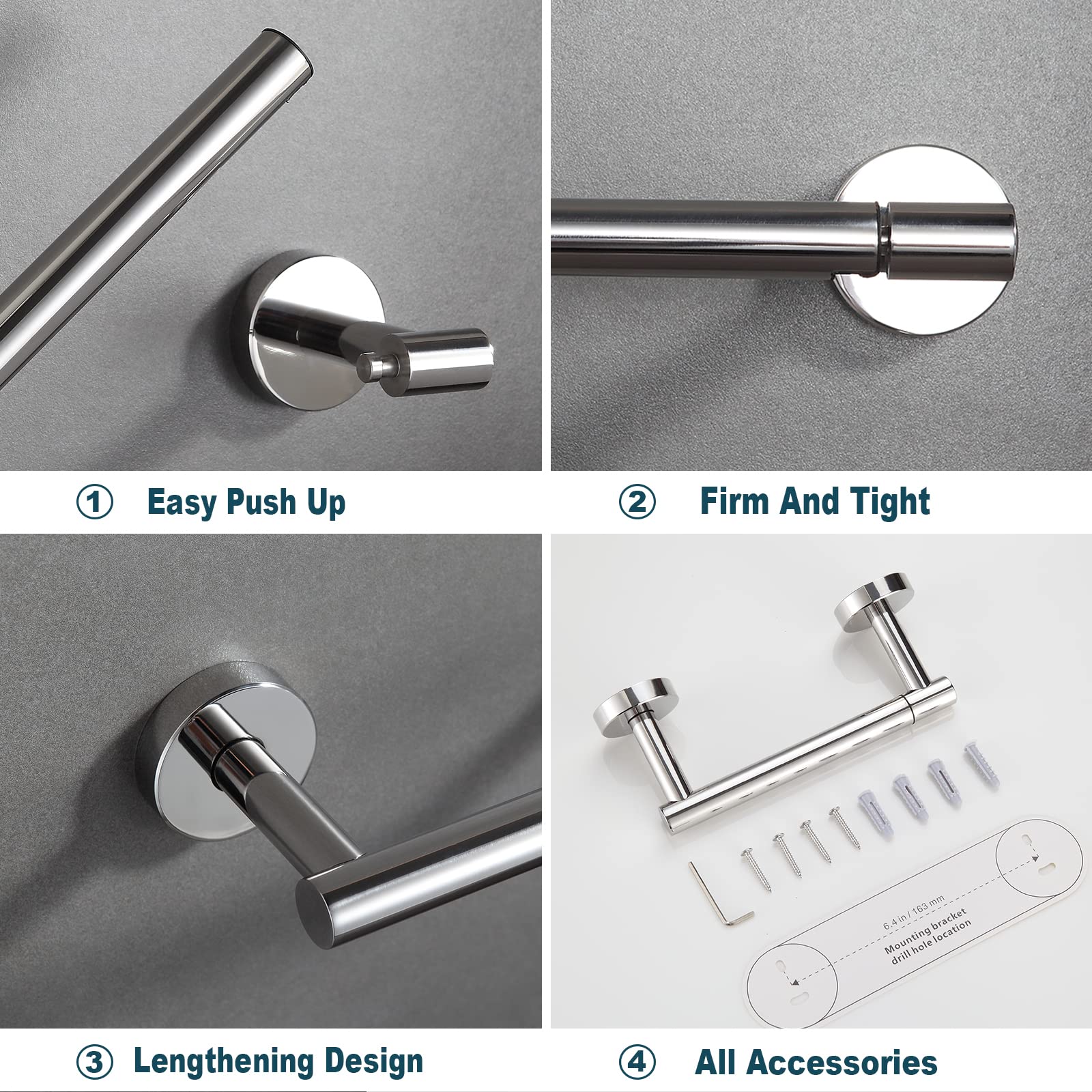 Chrome Toilet Paper Holder - SUS304 Stainless Steel Double Post Pivoting Toilet Tissue Holder for Bathroom — Amazon image 5