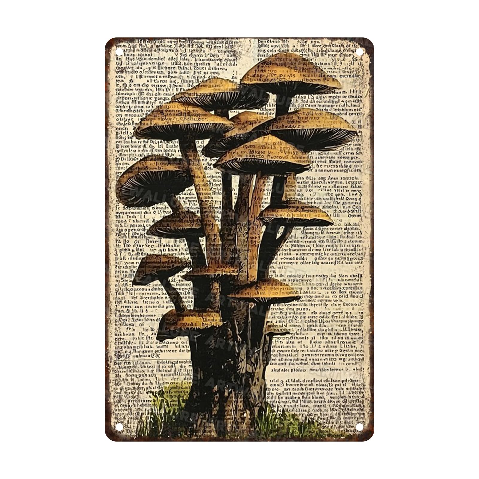 Anceky Retro Metal Tin Sign Mushroom Metal Sign Retro Wall Decor For Farmhouse Bar Cafe Kitchen Backyard Window 12×8 Inch