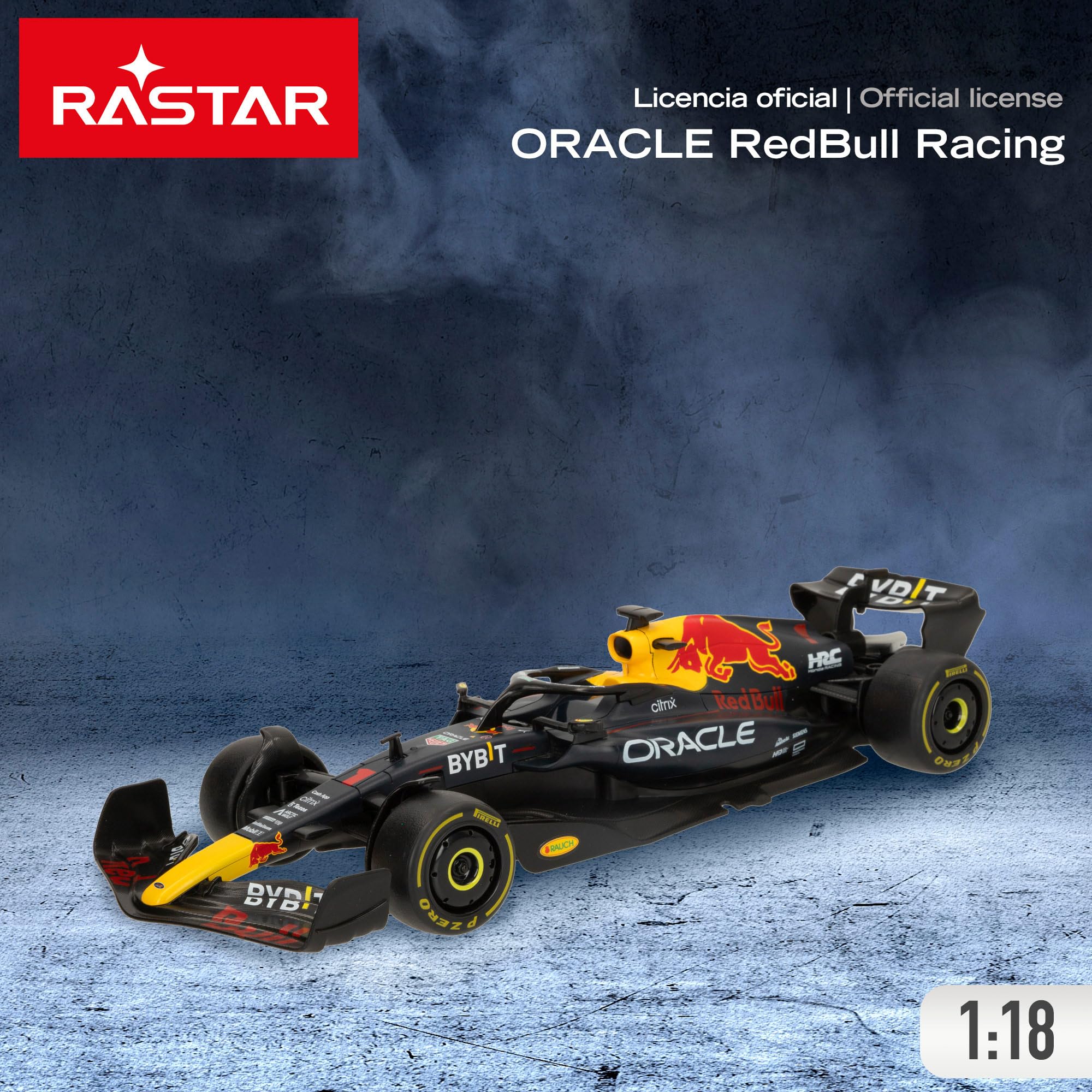 ColorBaby 41287 Rastar F1 Oracle Red Bull Racing RB18 oficjalnie licencjonowany, skala 1:18, Formuła 1, pojazd zdalnie sterowany, częstotliwość 2,4 GHz, 6 kierunków, zabawki zdalnie sterowane