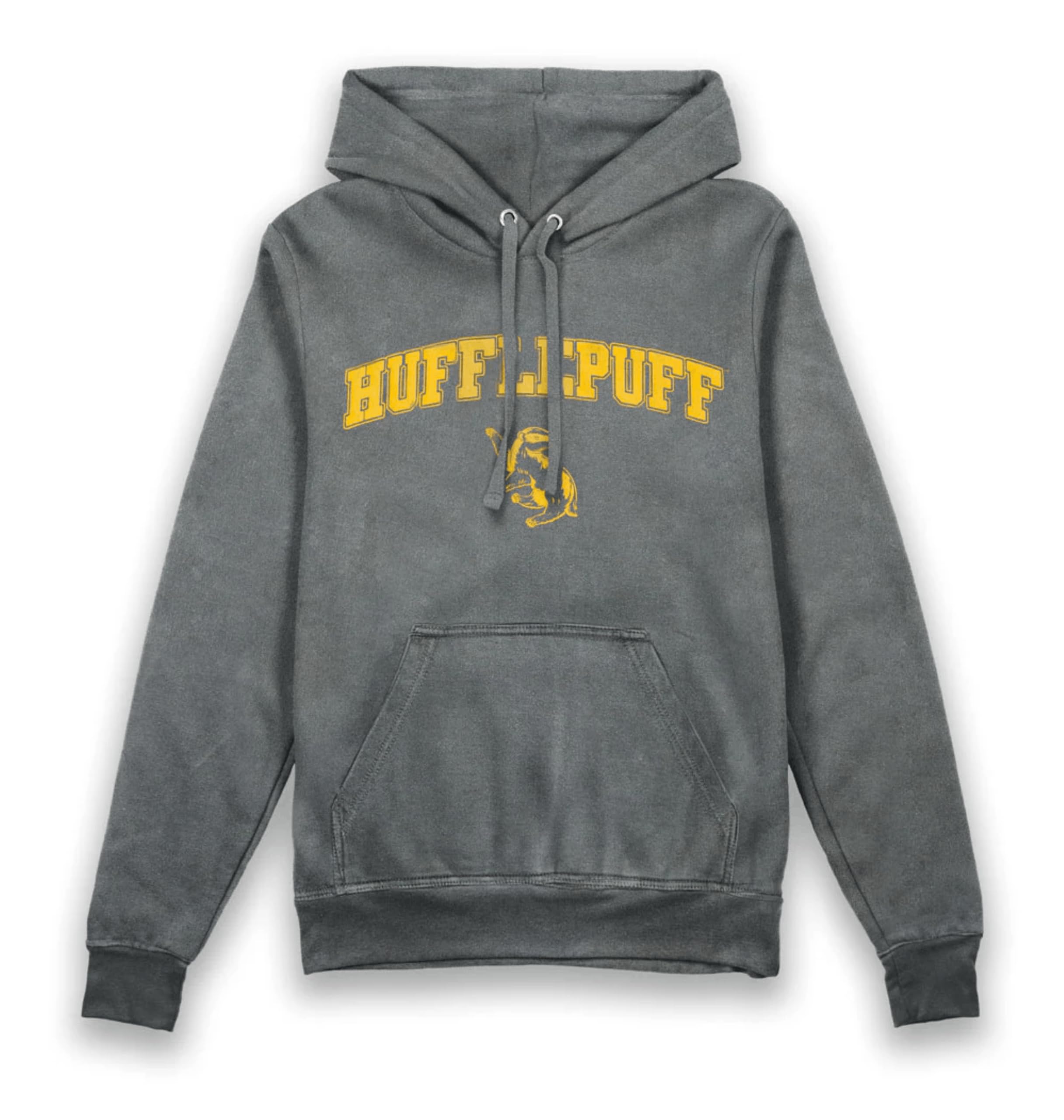 Bioworld Unisex Grey Harry Potter Hufflepuff Vintage Style Adults Hoodie-2Xl