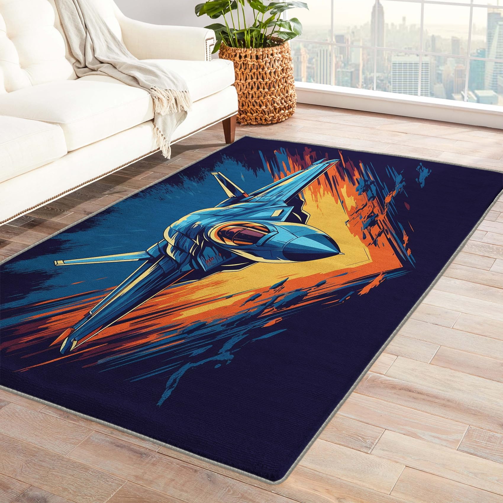 Amazon.com: Fighter Jet Rug & Home Decor - 5x7 Rug, Military Rugs