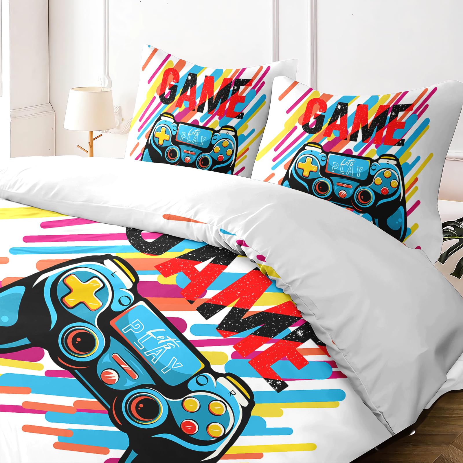 Yzehomijia Game Controller Duvet Cover Sets, 3D Graphic Print, Microfibre for Children 140×200 cm + 2 Pillowcases 65x65 cm.(G1×140) - Image 2