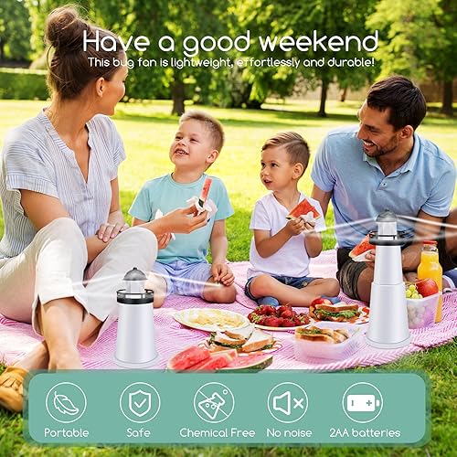 Miniatura 5 de LOTKEY Ventiladores de mosca para mesas, repelente de moscas para exteriores e interiores, mantiene alejadas las moscas, ventilador de mesa con