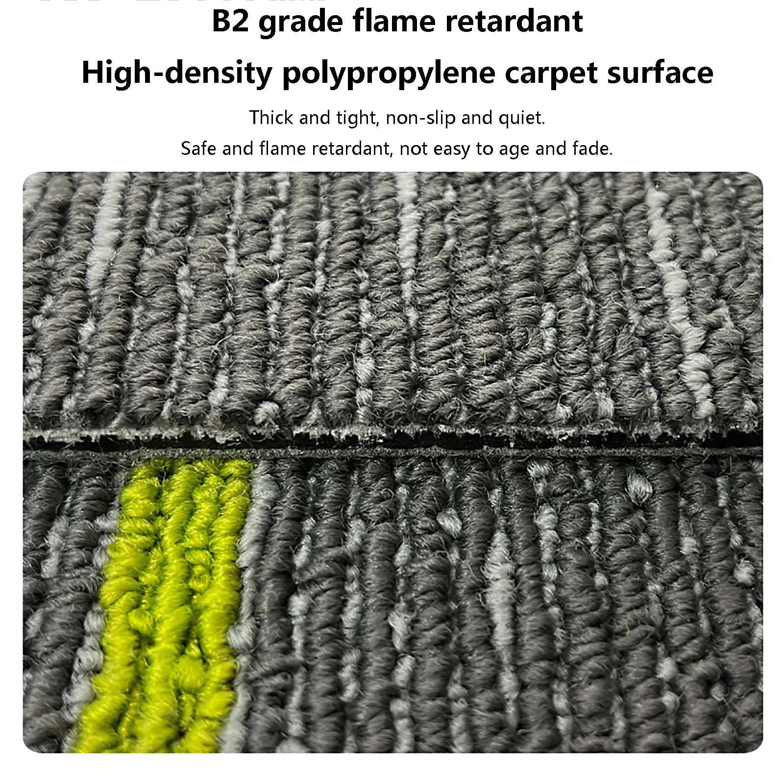 HAILM 20 x Teppichfliesen 5 SQM mit Bitumen Backing, rutschfeste Innenbodenfliesen 25x100cm, Commercial Carpet Square Für Flooring Home Office Wohnzimmer Schlafzimmer Wohnung,F