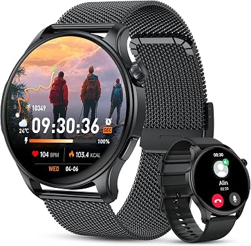 Smart Watch for Men Women Answer/Make Call Military Smart Watches for Men Fitness Tracker Smartwatch for Android Phones iPhone Compatible Samsung Watches Heart Rate Sleep Monitor IP68 Waterproof