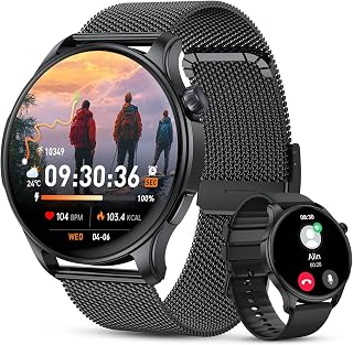 Reloj Inteligente Hombre Mujer Smartwatch con Llamadas: Impermeable Fitness Tracker Bluetooth Digital Smart Watch Deportivo Pulsera Actividad Podómetro Pulsómetro Monitor de Sueño para Android ios