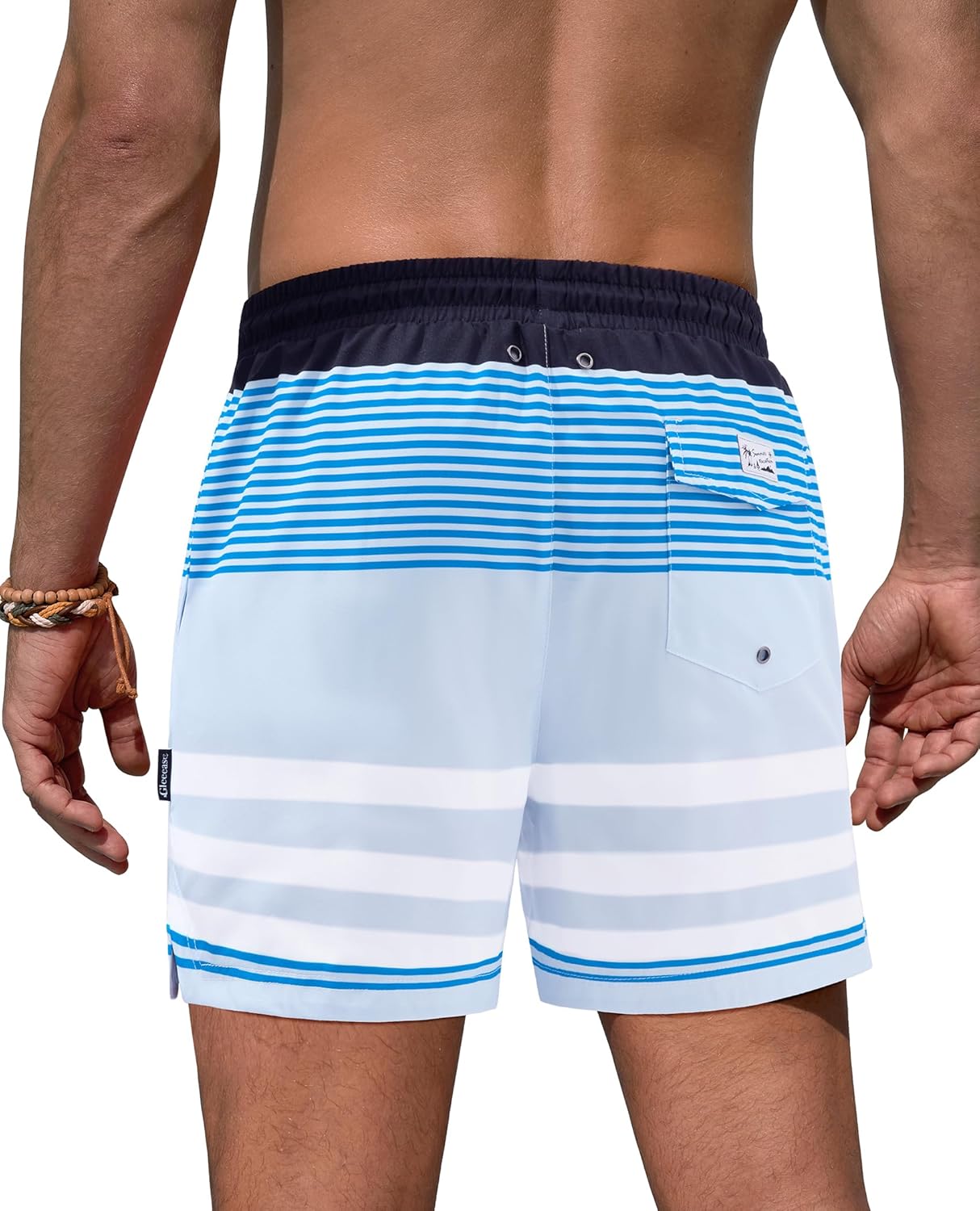 5inch Mens Swim Trunks: with Mesh Liner Lined Quick Dry Stretch Soft Comfort Beach Pool Pockets Vacation Striped - Image 6