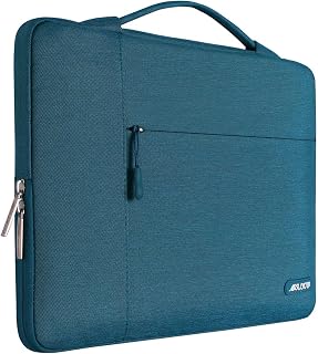 MOSISO Laptop Sleeve Compatible with MacBook Air/Pro Retina,13-13.3 inch Notebook,Compatible with MacBook Pro 14 inch 2023-2021 A2779 M2 A2442 M1,Polyester Multifunctional Bag, Deep Teal