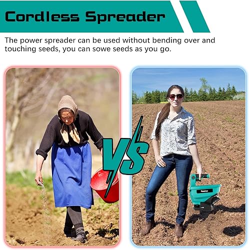 Miniatura 6 de Rozlchar Esparcidor eléctrico para batería Makita de 18 V, esparcidor de semillas para todo el año, cubre hasta 5,000 pies cuadrados. (solo