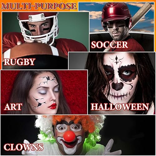 Miniatura 5 de Maquillaje de pintura facial de Halloween, color blanco, rojo, negro, pintura facial blanca profesional, payaso Joker, kit de pintura facial,