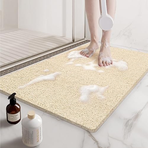 Tapetes de ducha antideslizantes para ducha interior, 17 x 30 pulgadas, tapetes antideslizantes para baño, tapetes de baño de lufa para ducha,