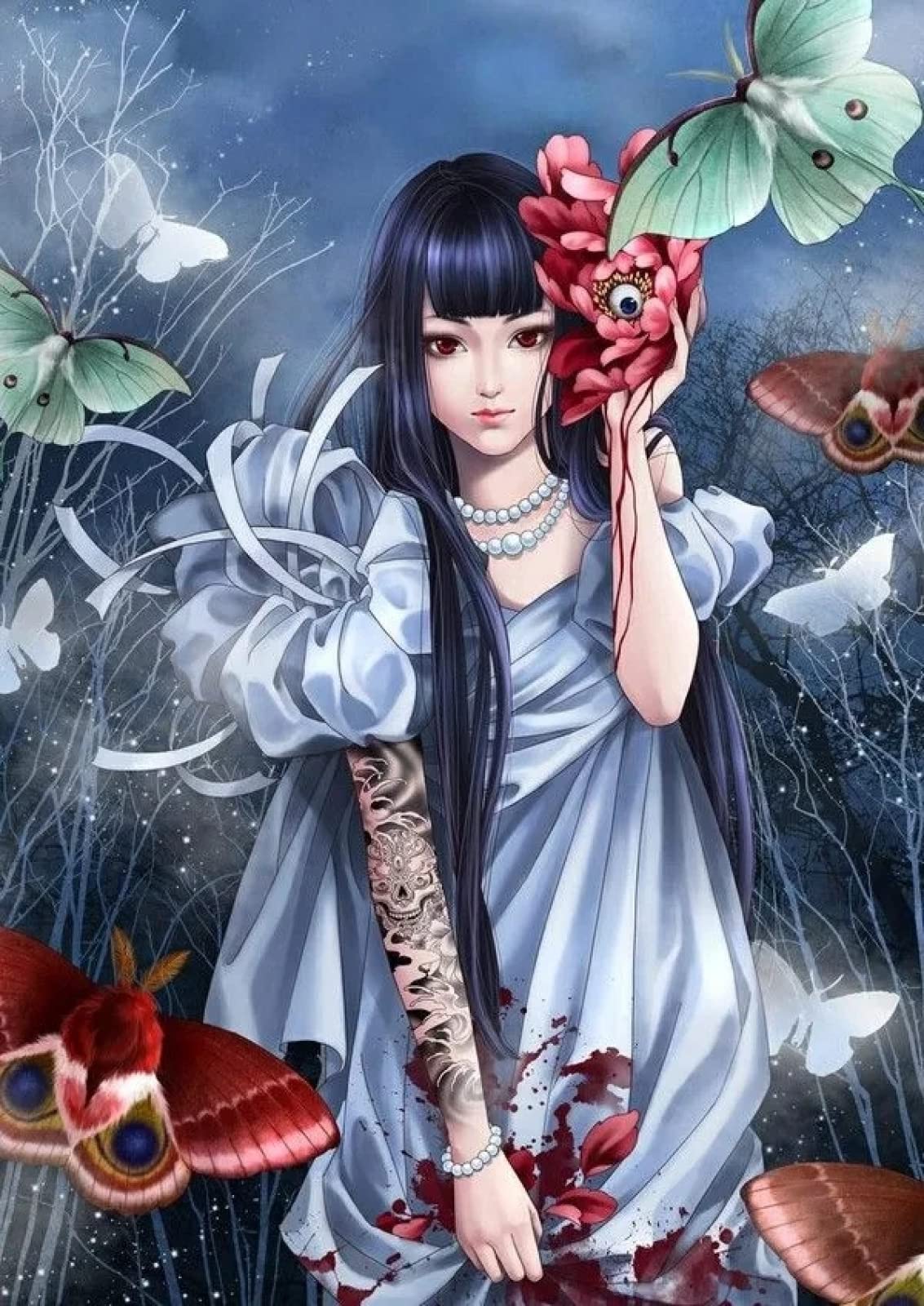 Peinture diamant japonais Geisha 5D d'exception mosaïque strass brillants haute définition