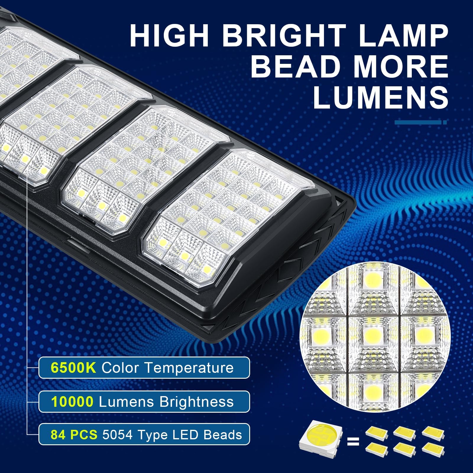 600W Lampione Solare Led Esterno 2 pezzi,3000K Lampioni da Giardino Esterno Solari con Sensore di Movimento,IP66 Impermeabile Faretto Stradale per Garage Strada