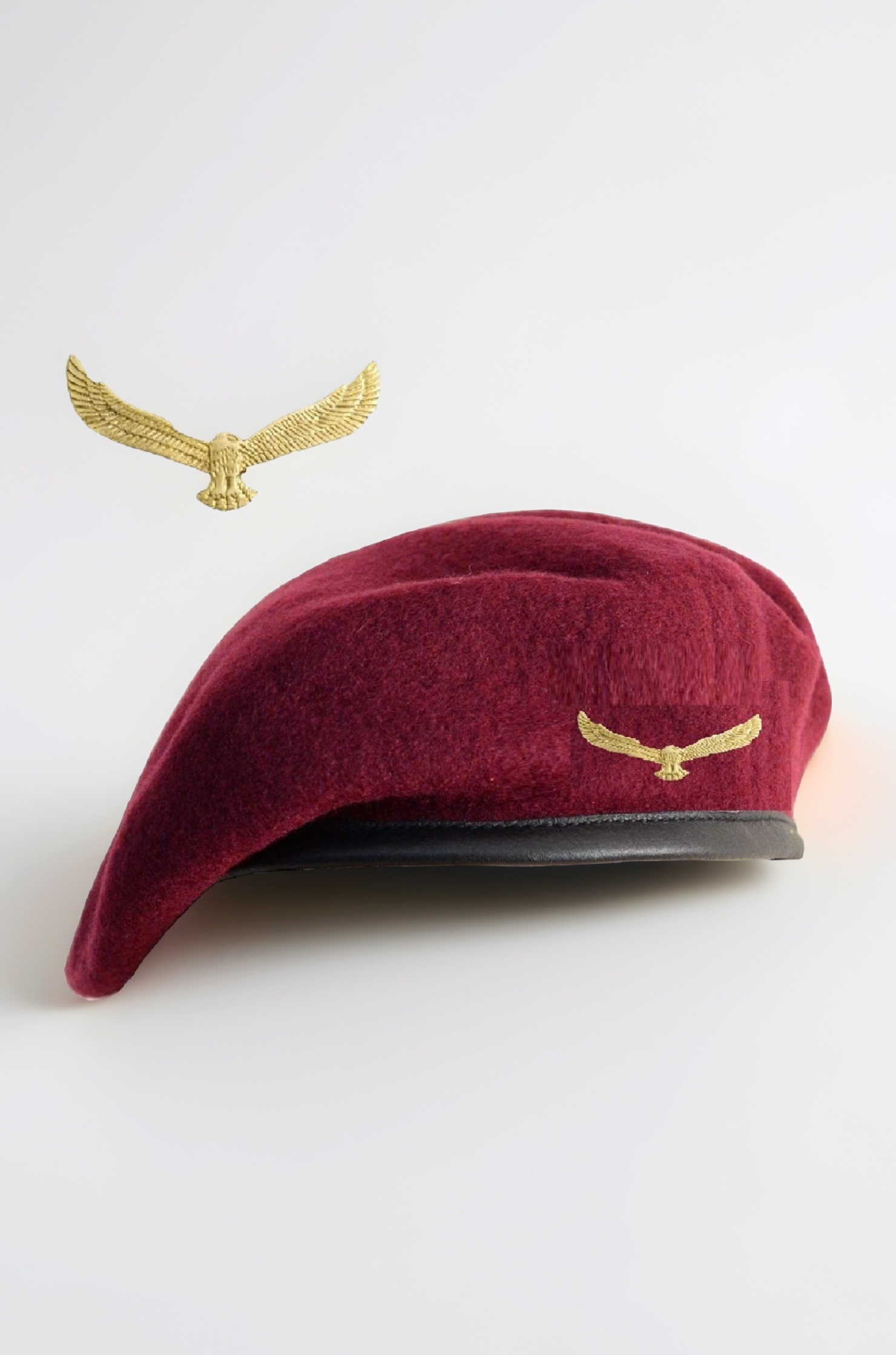 Men's Wool Cap (Eagle Cap-Maroon_Red, Maroon_Free Size)