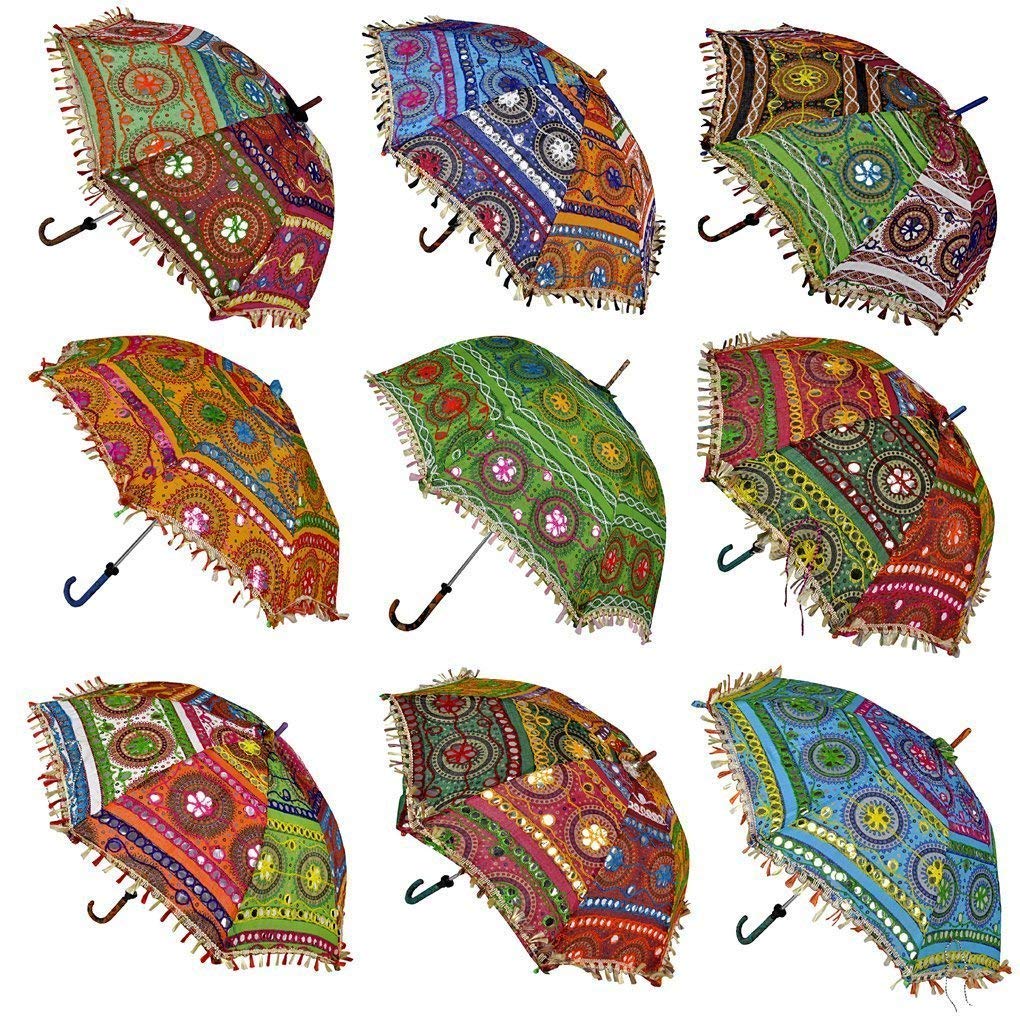 Handicraft Sun Protection Rajasthani Wedding Event Decoration Umbrella I Cotton Umbrella I Rain Protection with Attractive Design-image-49