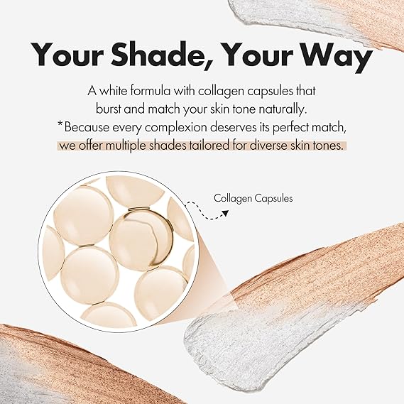 ELROEL Blanc Cover Cream Stick V White - Korean Color-Changing Foundation Stick with Volufiline - Medium to Full Coverage Dewy Finish Base Makeup - Dual-Ended with Detachable Brush (202 Natural)