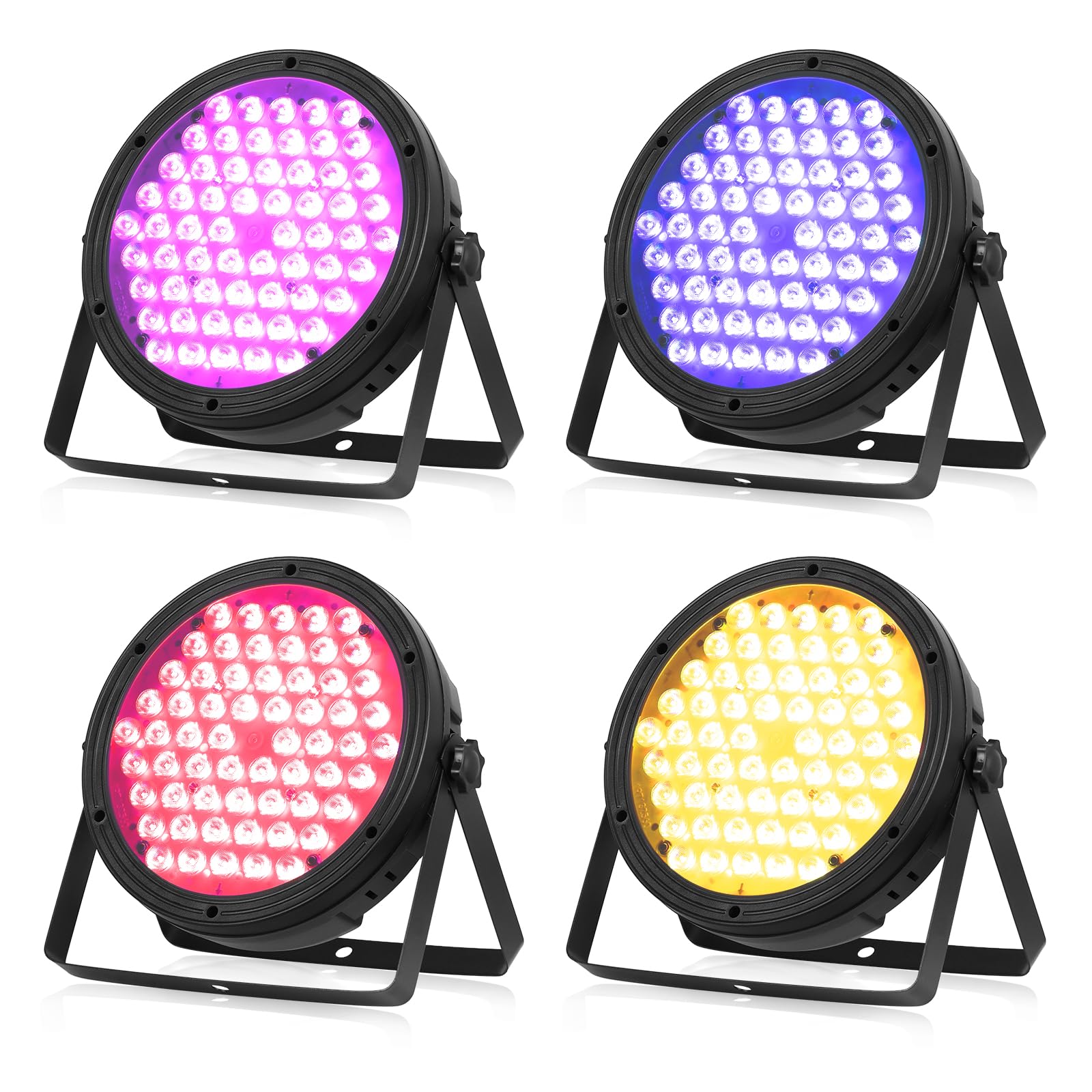 BETOPPER Par Led, 60x 2W RGBW 4 in 1 Luci Discoteca, Luce da Palcoscenico DMX, CRI>90, Attivate dal Suono per Eventi, Chiesa, Matrimonio, Teatro, Club, Feste(4 pezzi)