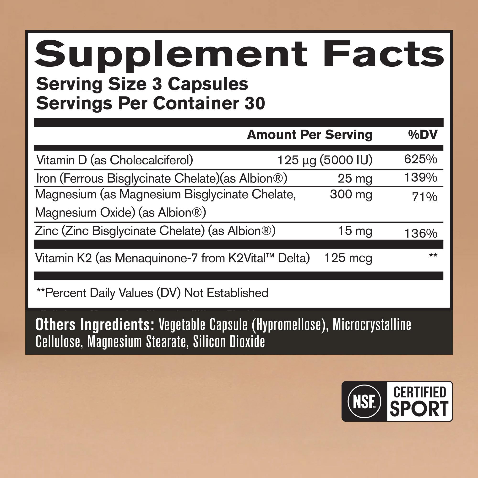BARE PERFORMANCE NUTRITION Endurance Essentials | Endurance Athlete Daily Multivitamin | NSF Certified for Sport | Supports Energy, Muscle Function, Immune & Bone Health | 30 Capsules — Amazon image 2