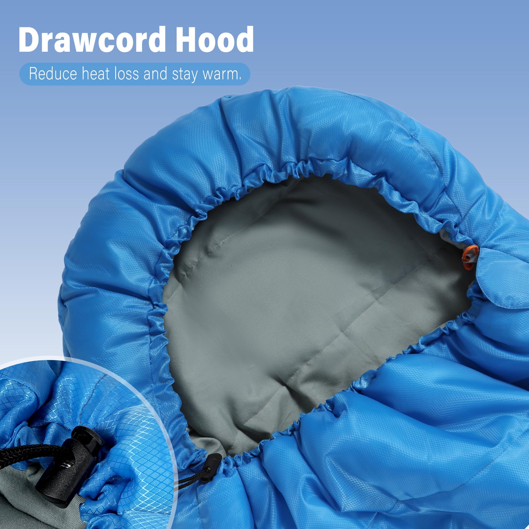 REDCAMP Kinderschlafsack für Jungen und Mädchen 175 x65 cm, Mumienschlafsack Bequem Leicht-Warm mit Ajustable in Länge und 3-Jahreszeiten für Camping&Outdoor, Blau/Rosa