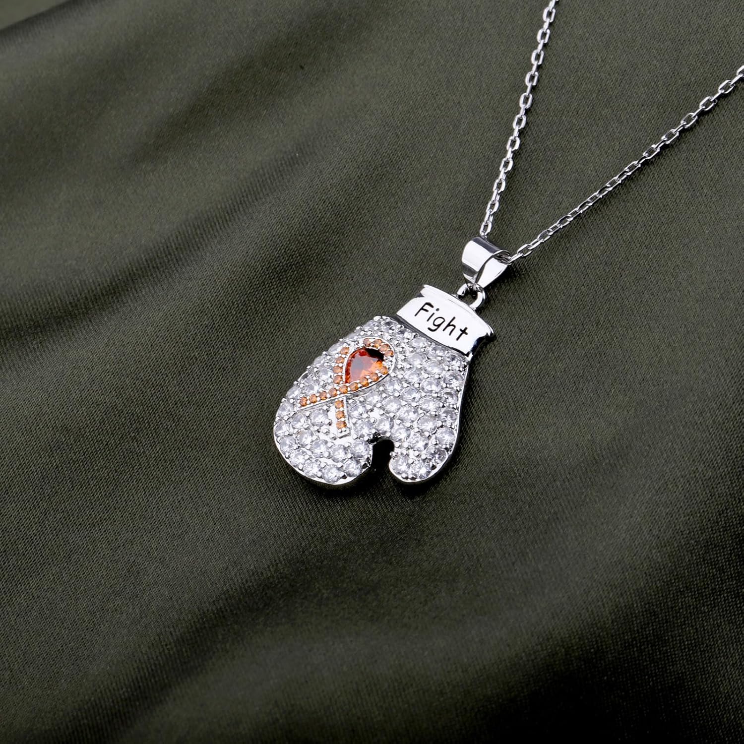 CHOORO Orange Awareness Ribbon Charm Boxing Glove Necklace Gift Kidney Cancer Leukemia Multiple Sclerosis Awareness Jewelry - Image 5
