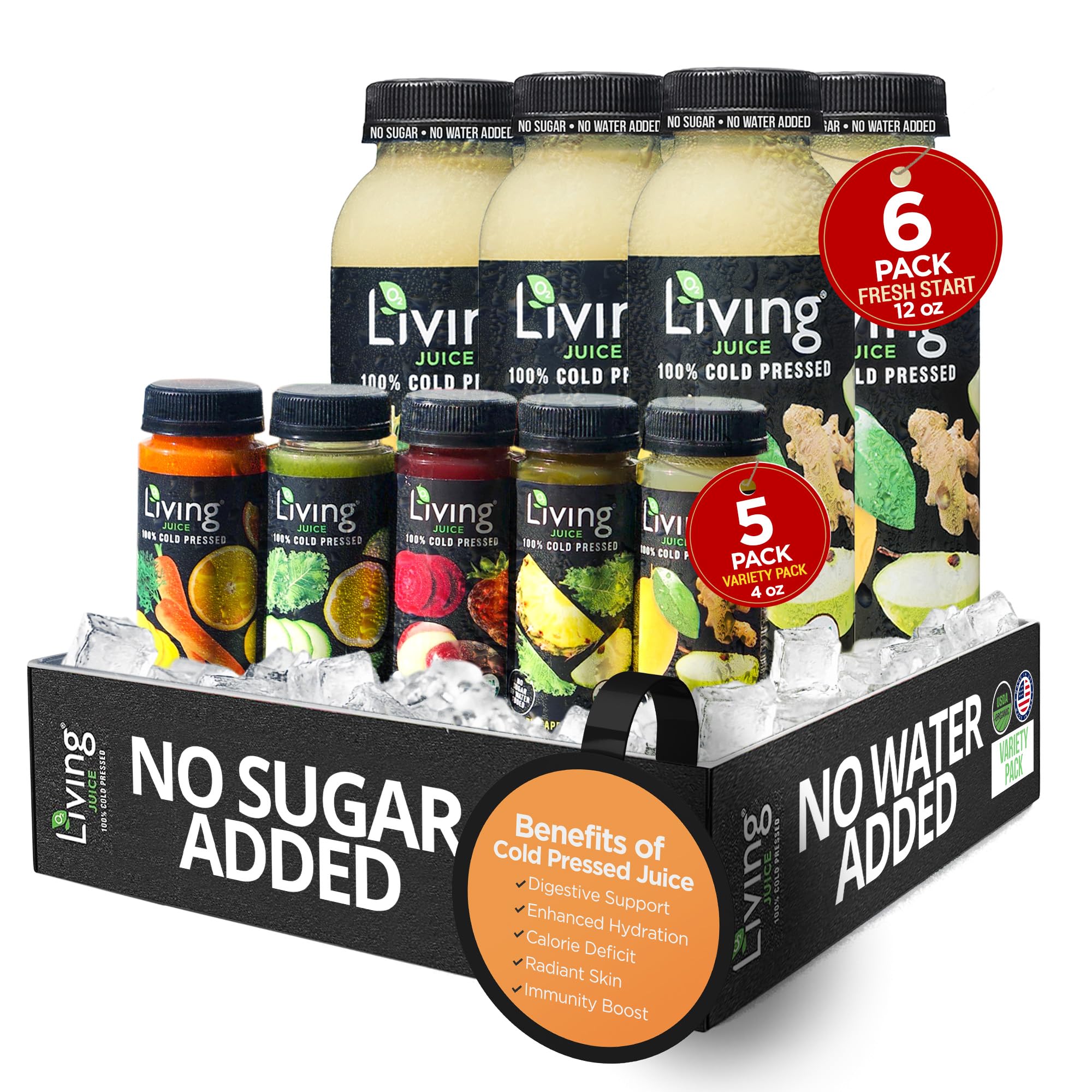 Amazon.com : O2 Living Juice Cold Pressed Drink - Fresh Start