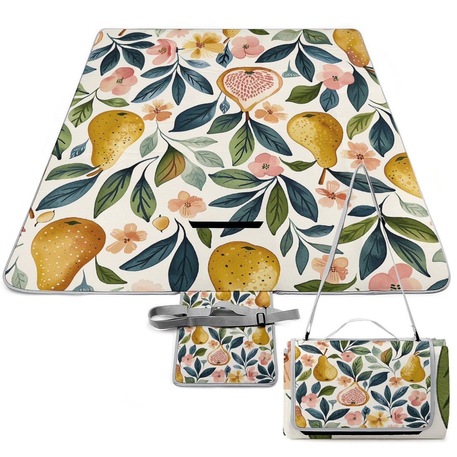 Tapis d'extérieur imperméable lavable pour pique-nique en famille au parc motif fruits