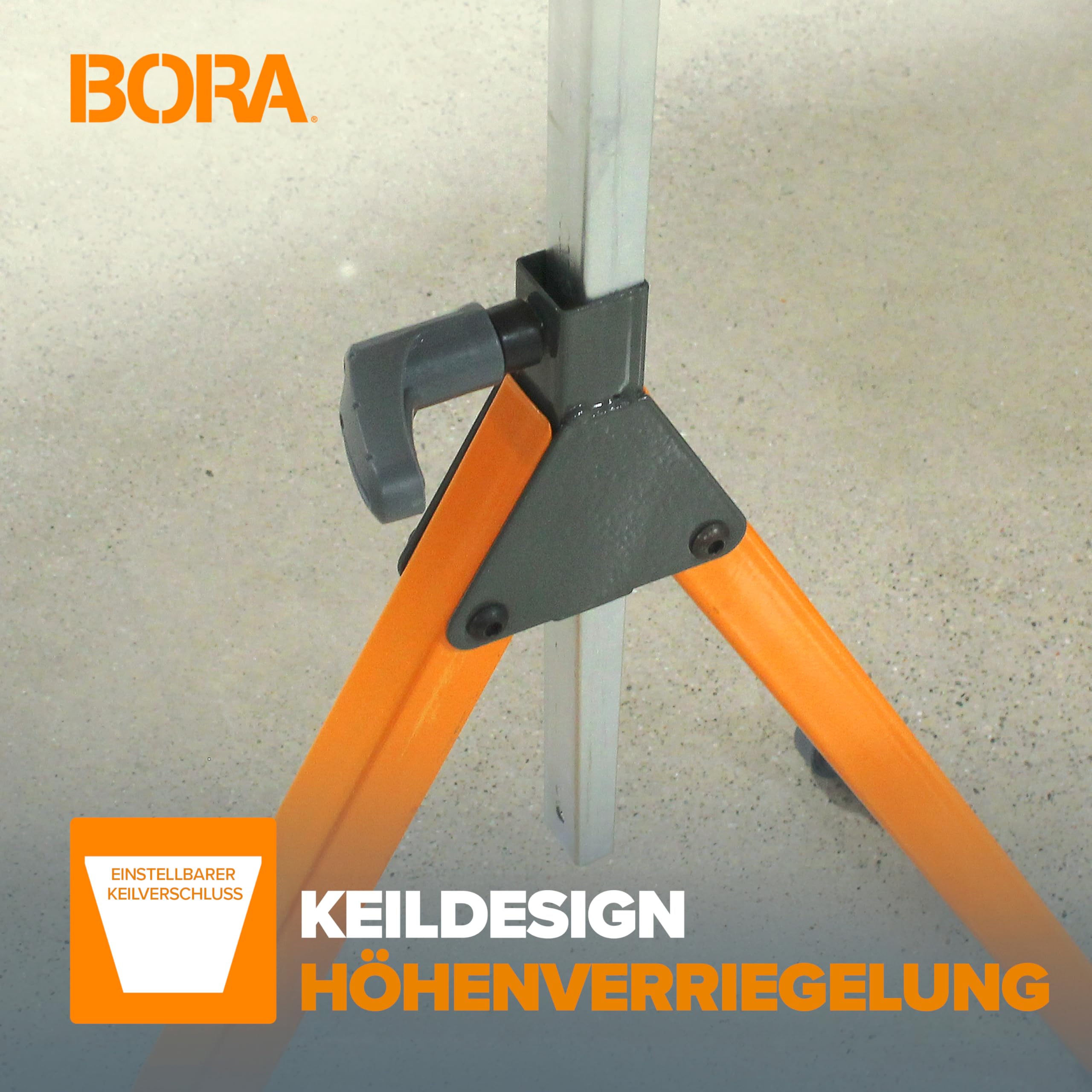 BORA Portamate PM-5093 Rollenständer 3-in-1 – höhenverstellbar 68–110 cm, polierte Stahlrolle 28,6 cm, Kugellager, multidirektionale Kugelrollen, Tragkraft 136 kg