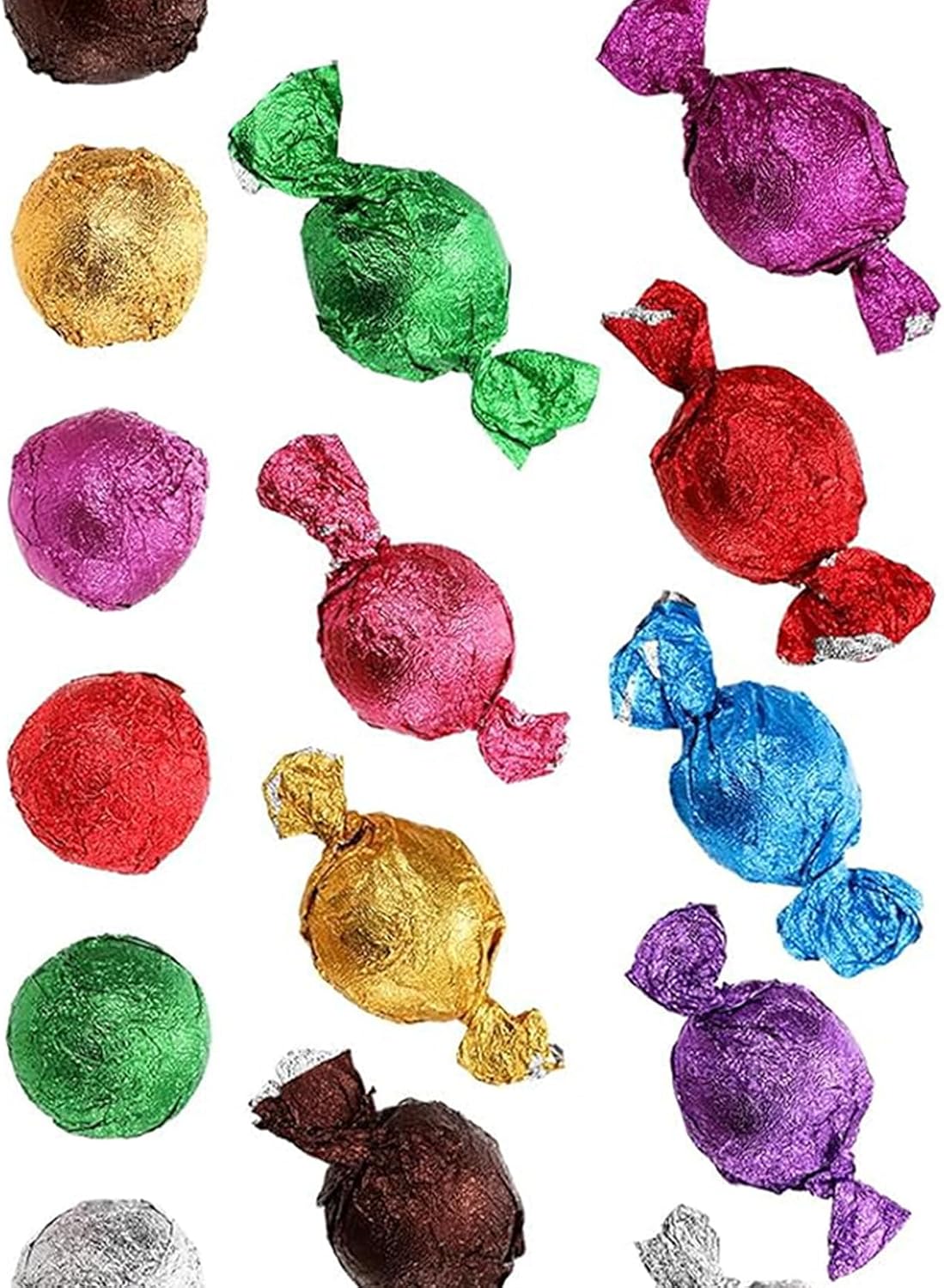 100 Pcs Chocolate Wrappers Aluminium Foil Paper Wrapping Papers，4x4in DIY Square Package Wrapping Papers for Valentines Chocolate Candy Packaging (gold)