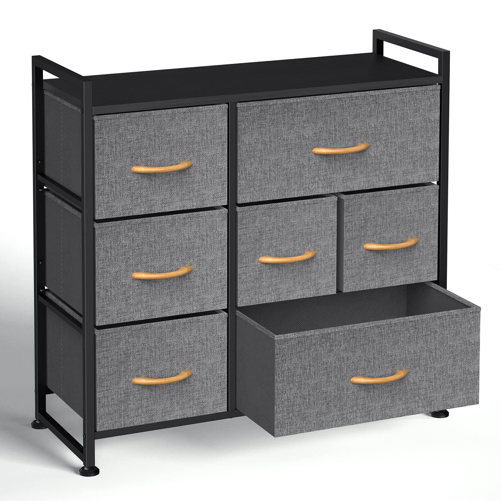 JSungo TV Stand for Living Room, Fabric Dresser with 7 Removable